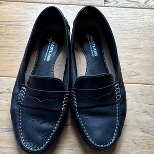 Eastland Black Leather Penny Loafers for women